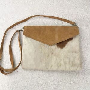 Fabulous MJ Cowhide Suede Crossbody Purse Western Cowgirl New York Leather Bag